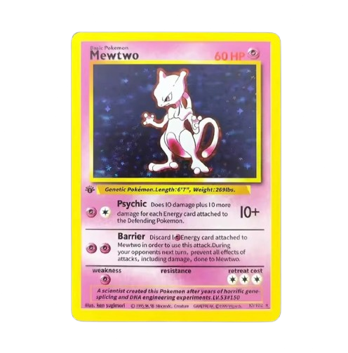 Mewtwo – Base Set 1st Edition - English Holo Version