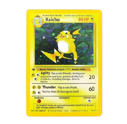 Raichu – Base Set 1st Edition - English Holo Version